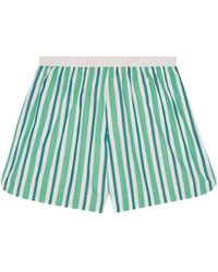 Ganni - Organic Cotton Striped Shorts - Lyst