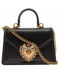 Dolce & Gabbana - Small Devotion Top Handle Bag In Calf Leather Woman - Lyst