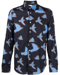 PS by Paul Smith - Shadow Birds Cotton Blend Shirt - Lyst