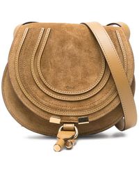 Chloé - Marcie Saddle Suede Crossbody Bag - Lyst