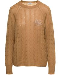 Etro - Braided Pullover With Embroidered Logo On The Chest - Lyst