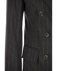 Max Mara - Ofride - Pinstriped Jersey Double-breasted Blazer - Lyst