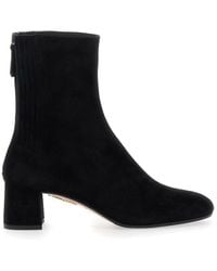 Aquazzura - 'Saint Honore' Ankle Boots With Low Block Heel And Rear Zip Closure - Lyst