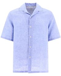 Brunello Cucinelli - Chambray Linen Shirt - Lyst