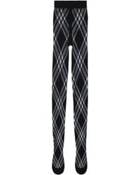 Burberry - Check-print Wool-blend Tights - Lyst