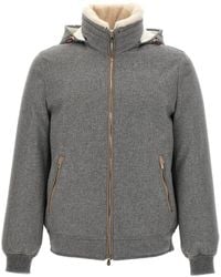 Brunello Cucinelli - Sherling Neck Bomber Jacket Puffer Jackets - Lyst
