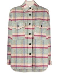 Isabel Marant - Checkered Fleece Shirt Jacket - Lyst