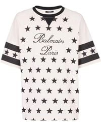 Balmain - Oversized Stars Logo T-shirt - Lyst