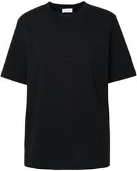 Saint Laurent - Black Cotton Boyfriend T-shirt - Lyst