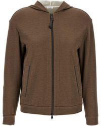 Brunello Cucinelli - 'Precious Zipper Pull' Hoodie - Lyst
