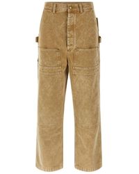 Moschino - Garment-Dyed Cotton Drill Trousers With-Pocket Style - Lyst