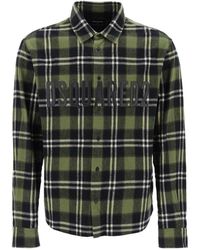 DSquared² - Check Flannel Shirt With Rubberized Logo - Lyst
