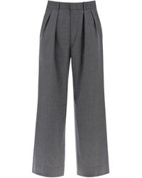 Wardrobe NYC - Wide Leg Flannel Trousers For Or - Lyst