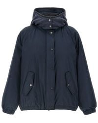 Brunello Cucinelli - Knitted Hooded Down Jacket - Lyst