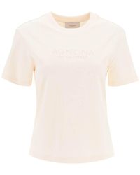 Agnona - T-shirt With Embroidered Logo - Lyst
