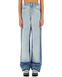 Stella McCartney - Straight-Leg Jeans With Contrasting Panels - Lyst