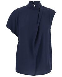 Tela - Top With High Neck And Asymmetrical Design - Lyst