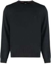 BOSS - Virgin Wool Crew-neck Sweater - Lyst