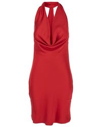 Norma Kamali - Halter Drape Mini Dress - Lyst