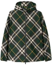 Burberry - Check Hooded Jacket - Lyst