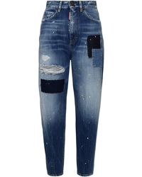 DSquared² - Sassoon Patchwork High Waisted Jeans - Lyst