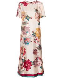 F.R.S For Restless Sleepers - Printed Silk Long Dress - Lyst