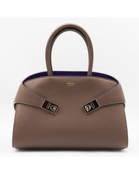 Ferragamo - Leather Hug Top Handle Bag - Lyst