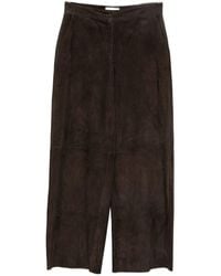 Via Masini 80 - Leather Wide-Leg Trousers - Lyst