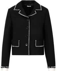 Miu Miu Studded Jacket - Black