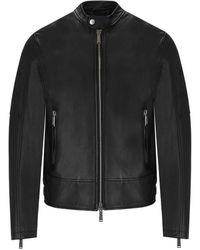 DSquared² - Black Leather Biker Jacket - Lyst
