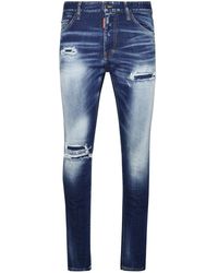 DSquared² - Blue Cotton Blend Jeans - Lyst
