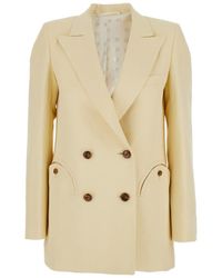 Blazé Milano - Savannah' Double-Breasted Jacket With Peak Revers - Lyst
