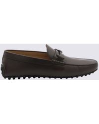 Tod's - Dark Leather City Gommino Loafers - Lyst
