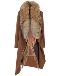 Bazar Deluxe - Fur Neck Cotton Parka Coat - Lyst