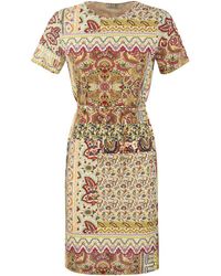 Etro - Jersey Dress With Patchwork Print - Lyst