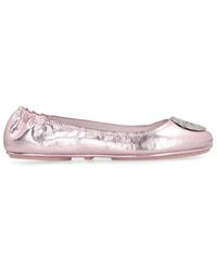 Tory Burch - Minnie Travel Metallic Leather Ballet Flats - Lyst