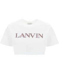 Lanvin - Curb Logo Cropped T Shirt - Lyst