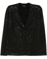 Emporio Armani - Wool Blend Single-Breasted Jacket - Lyst
