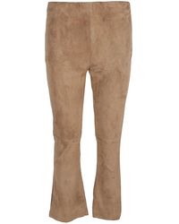 Via Masini 80 - Flared Cropped Suede Trousers - Lyst