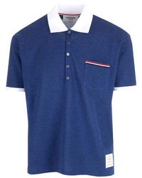 Thom Browne - Stripe Cotton Polo Shirt - Lyst