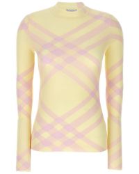 Burberry - Check Sweater Sweater, Cardigans - Lyst