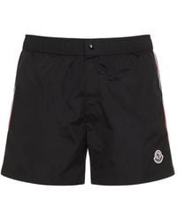 Moncler - Swim Shorts With Tricolour Trim - Lyst