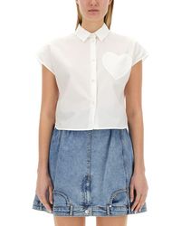 Moschino Jeans - Heart Patch Shirt - Lyst