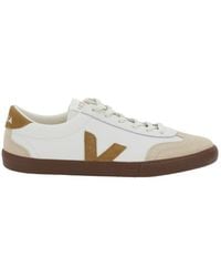 Veja - 'Volley' Low Top Sneakers With Contrasting Heel With Logo Lettering And Logo Patch On The Side - Lyst
