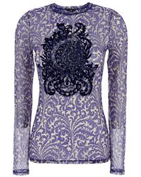 Etro - Top With Front Detail Snd Semi-Transparent Design - Lyst