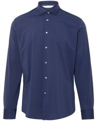 Brian Dales Navy Polyamide Shirt - Blue