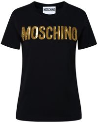 Moschino - Black Cotton T-shirt - Lyst