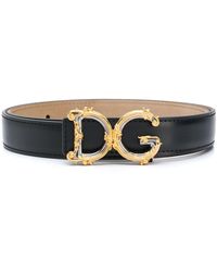 Dolce & Gabbana - Calfskin Belt With Logo - Lyst