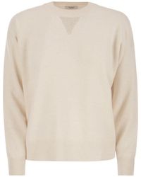Peserico - Crew-neck Sweater In Wool, Silk And Cashmere Blend - Lyst