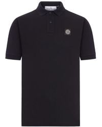 Stone Island - Logo Cotton Polo Shirt - Lyst
